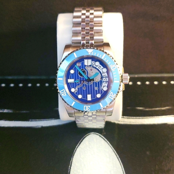 seiko mod Other - Fully custom built 40mm Seiko Tiffany Blue partial skeleton mod.